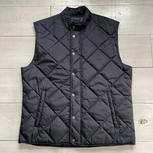 Gap Men's Black Quilted Snap and Zipper Front Vest, Size XXL, Like New